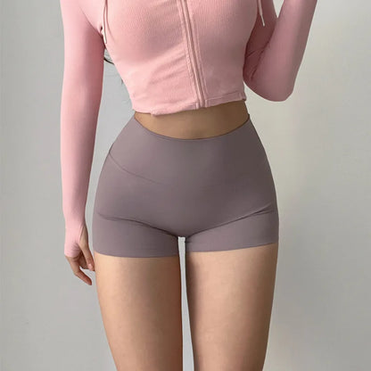 Hip Lifting Yoga Shorts - High Waisted, Quick Drying Fitness Three Quarter Pants - ZOOMNSTORE