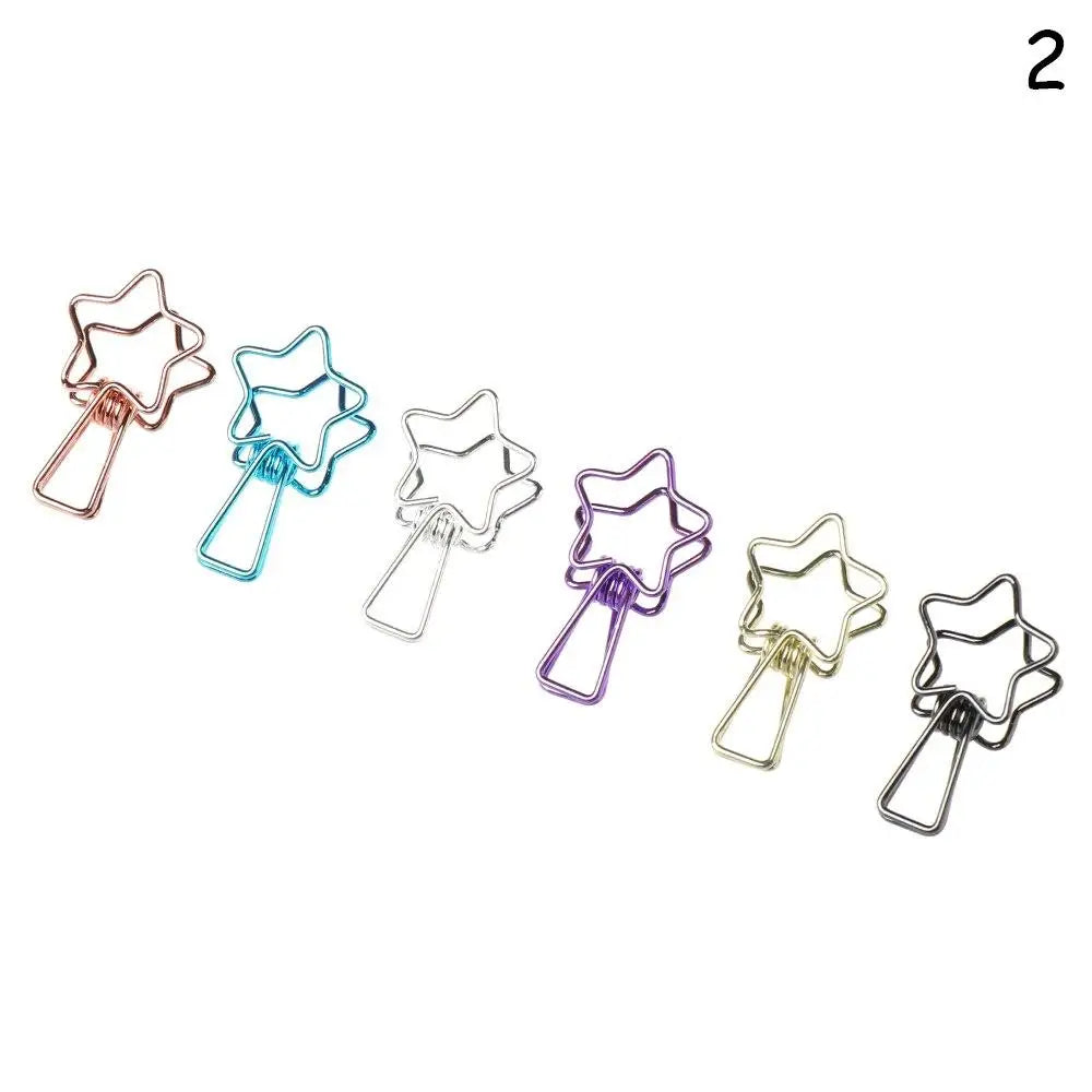 6PCs/Set Hollowed Out Design Metal Binder Clip Long Tail Office Hand Book Folder Paper Organizer Stationery Fish - ZOOMNSTORE
