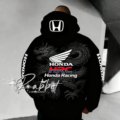 Honda Racing Hoodie - Men's Retro Dragon Motorcycle Hoodie | Polyester, 3D Print - ZOOMNSTORE