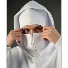 Hooded Face Mask Hoodie – Men's Zip Hoodie With Zipper Closure For Winter Sports - ZOOMNSTORE