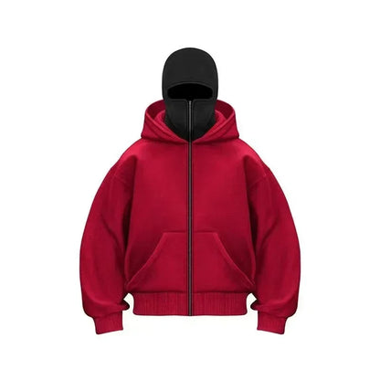 Hooded Face Mask Hoodie – Men's Zip Hoodie With Zipper Closure For Winter Sports - ZOOMNSTORE