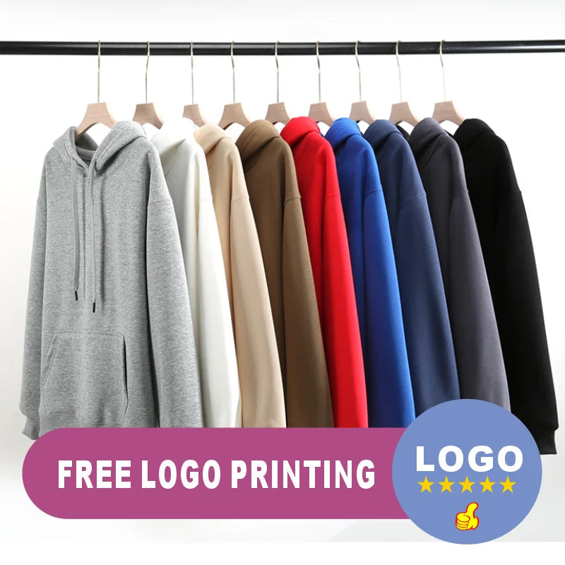 Hooded Sweatshirt Plush Sweatshirt Unisex Logo Customization Autumn Winter Style - ZOOMNSTORE