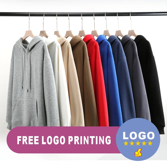 Hooded Sweatshirt Plush Sweatshirt Unisex Logo Customization Autumn Winter Style - ZOOMNSTORE