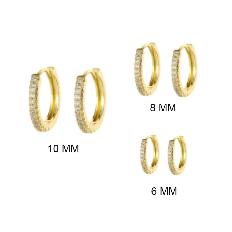 Hoop Zirconia Earrings – Small Huggie Cartilage Hoops with Crystal Zirconia Design - ZOOMNSTORE
