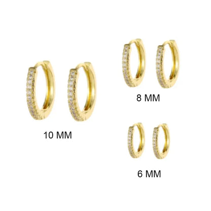Hoop Zirconia Earrings – Small Huggie Cartilage Hoops with Crystal Zirconia Design - ZOOMNSTORE