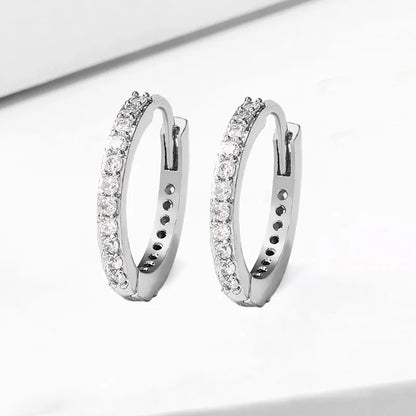 Hoop Zirconia Earrings – Small Huggie Cartilage Hoops with Crystal Zirconia Design - ZOOMNSTORE