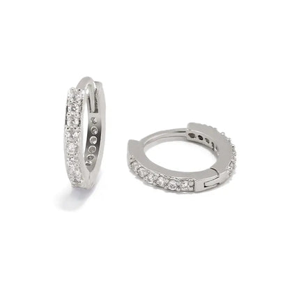 Hoop Zirconia Earrings – Small Huggie Cartilage Hoops with Crystal Zirconia Design - ZOOMNSTORE