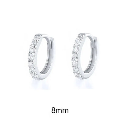 Hoop Zirconia Earrings – Small Huggie Cartilage Hoops with Crystal Zirconia Design - ZOOMNSTORE