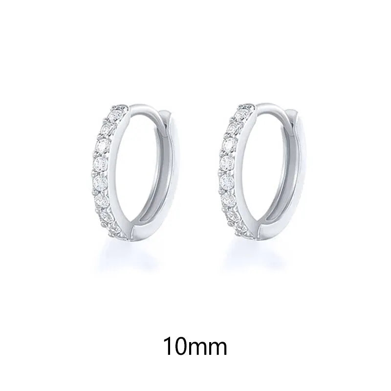 Hoop Zirconia Earrings – Small Huggie Cartilage Hoops with Crystal Zirconia Design - ZOOMNSTORE