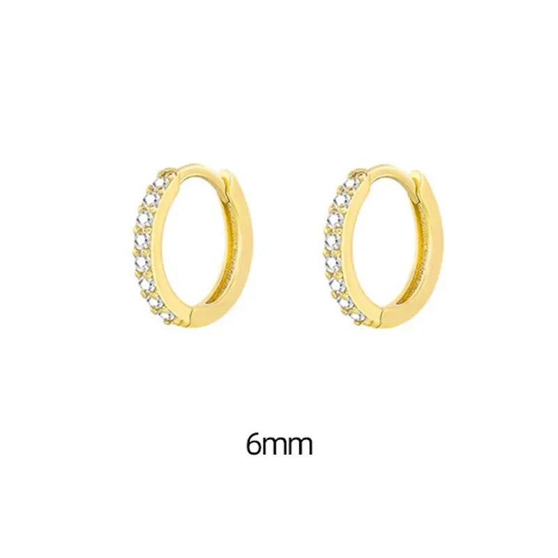 Hoop Zirconia Earrings – Small Huggie Cartilage Hoops with Crystal Zirconia Design - ZOOMNSTORE