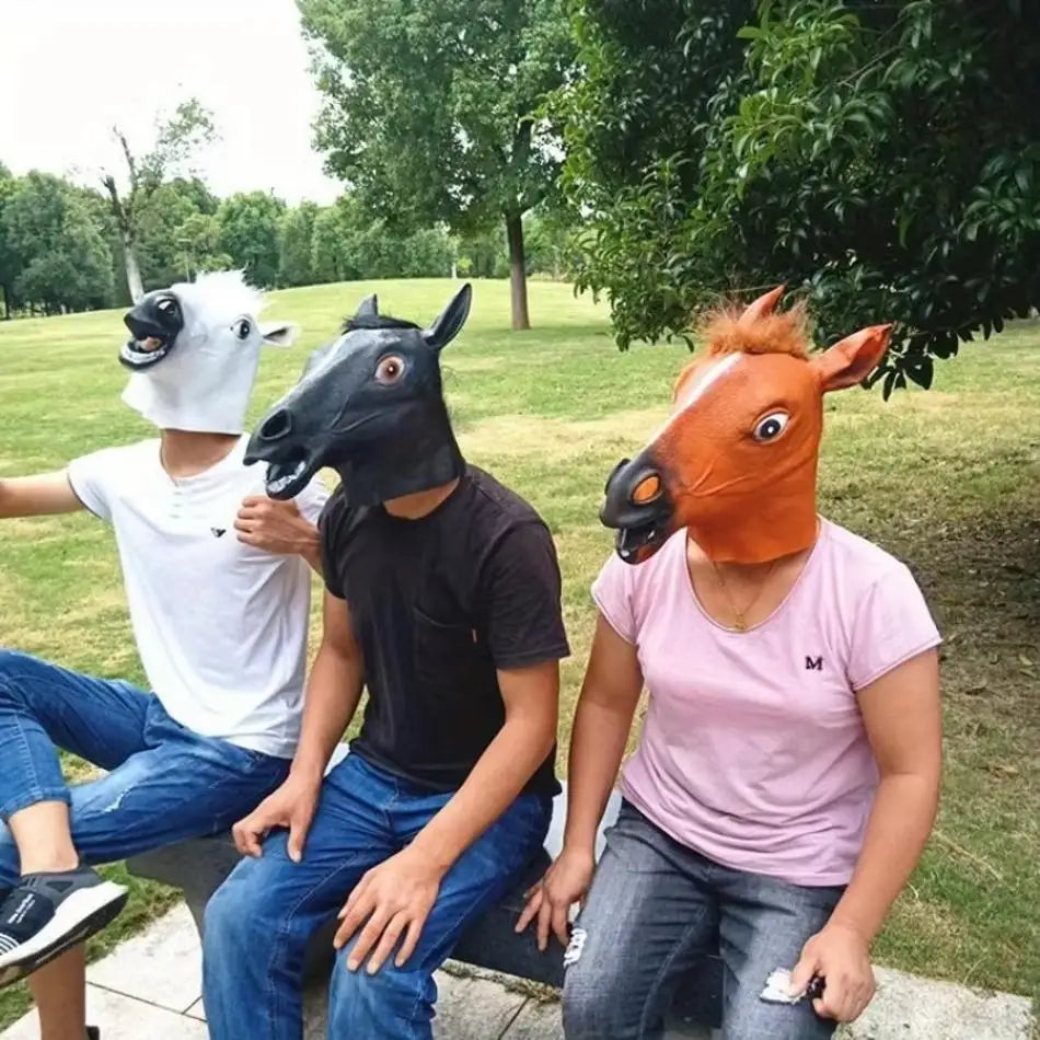 Funny Horse Head Halloween Mask - Latex Masquerade Party Decoration - ZOOMNSTORE