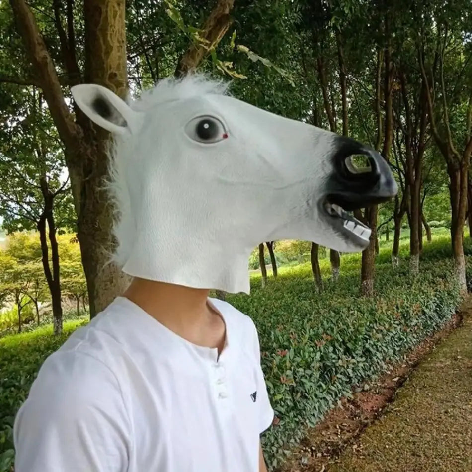 Funny Horse Head Halloween Mask - Latex Masquerade Party Decoration - ZOOMNSTORE