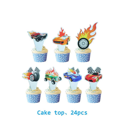 Hot Wheels Birthday Party Set - Racing Car Tableware Decor  Supplies - ZOOMNSTORE