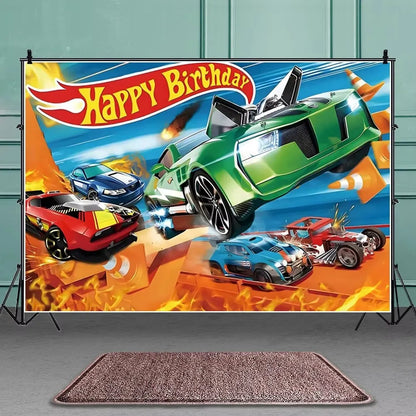 Hot Wheels Birthday Party Set - Racing Car Tableware Decor  Supplies - ZOOMNSTORE