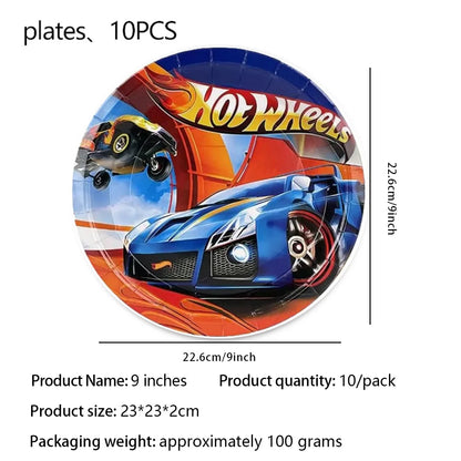 Hot Wheels Birthday Party Set - Racing Car Tableware Decor  Supplies - ZOOMNSTORE