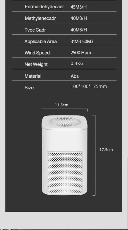 Mini HEPA Air Purifier - Powerful Desktop Indoor Air Cleaner - ZOOMNSTORE
