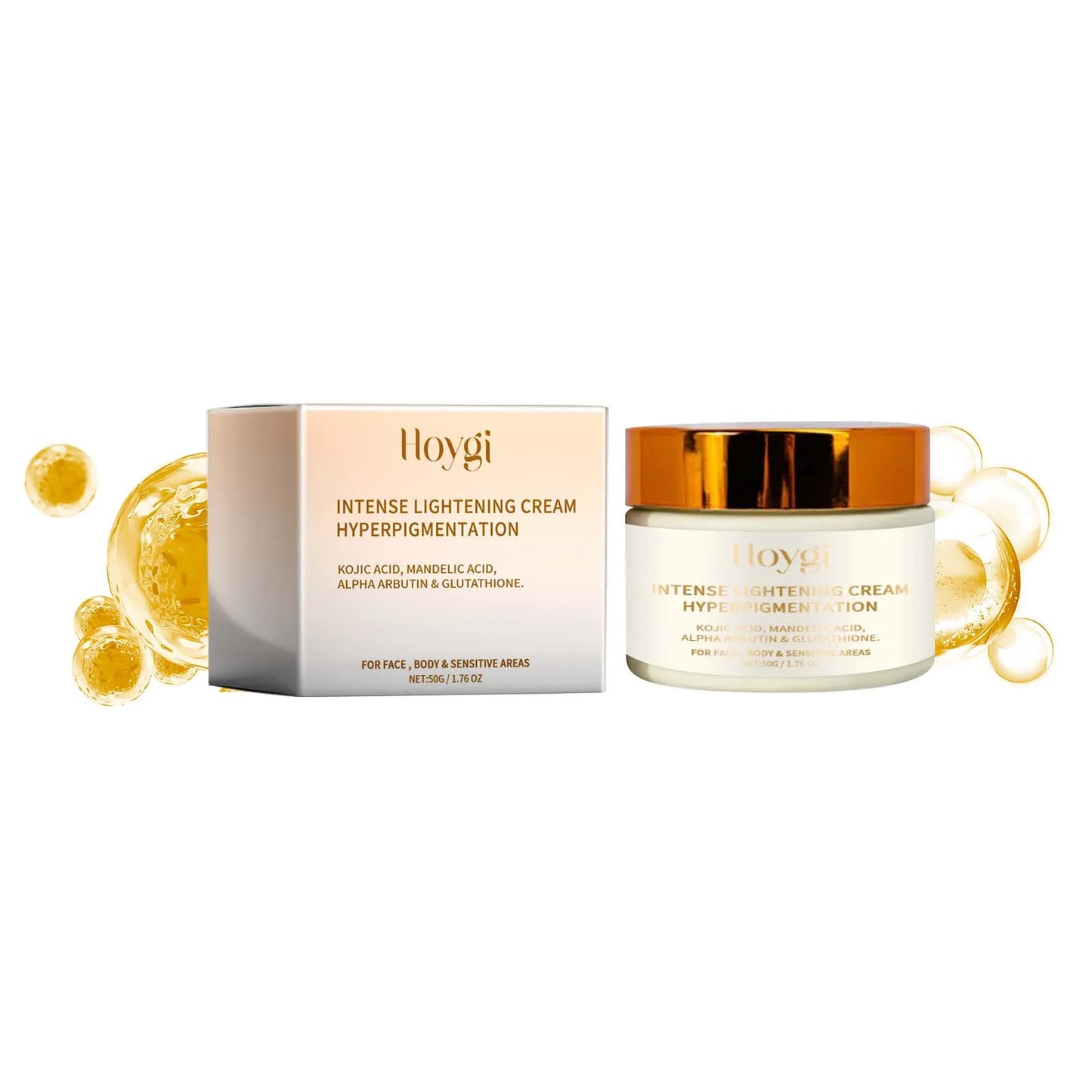 Hoygi Intense Lightening Cream - Hydrating Firming Radiance for Face Body  Sensitive Areas - ZOOMNSTORE