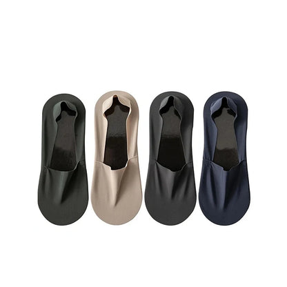 Ice Silk Low Cut Boat Socks - 4 Pairs Anti-Slip Summer Socks - ZOOMNSTORE