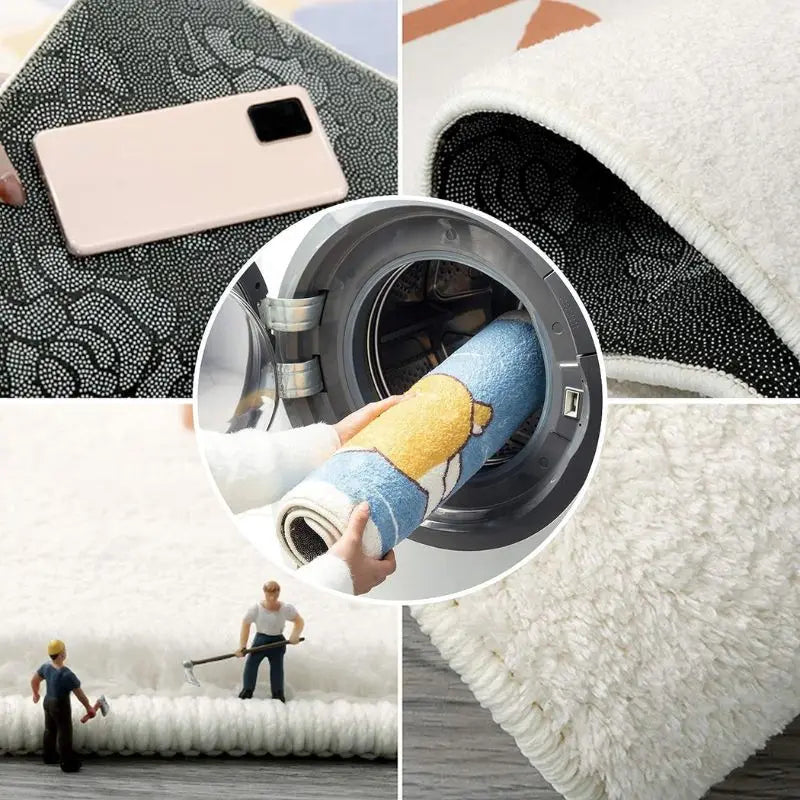 Imitation Cashmere Carpet - Soft Bedroom Rug | Anti Slip Polyester Area Mat - ZOOMNSTORE