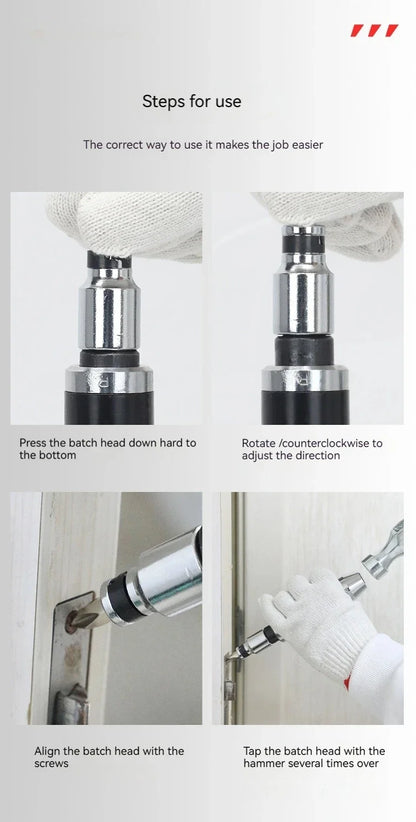 Impact Screwdriver Set - 713 PCS Reversible Manual Driver for Rusted Fasteners and Frozen Bolts - ZOOMNSTORE