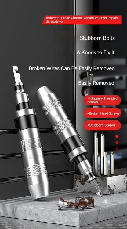 Impact Screwdriver Set - 713 PCS Reversible Manual Driver for Rusted Fasteners and Frozen Bolts - ZOOMNSTORE
