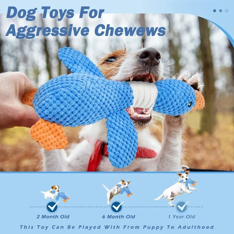 Indestructible Chew Toys for Aggressive Chewers - Interactive Plush Squeak Toy for Cats and Dogs - ZOOMNSTORE