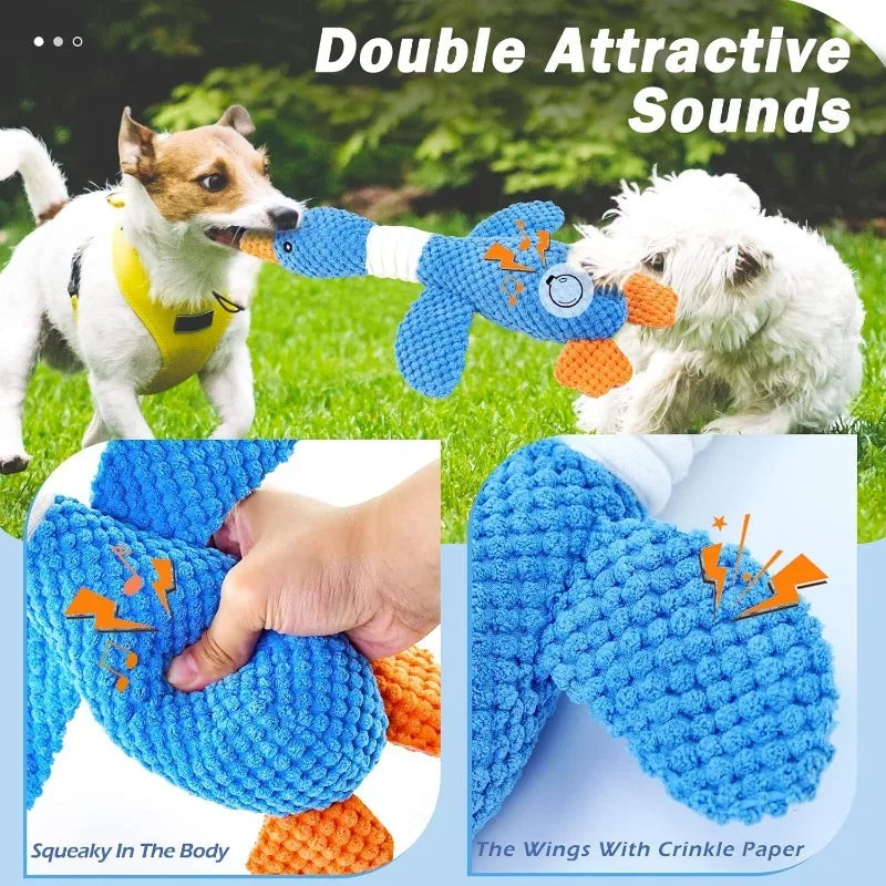 Indestructible Chew Toys for Aggressive Chewers - Interactive Plush Squeak Toy for Cats and Dogs - ZOOMNSTORE