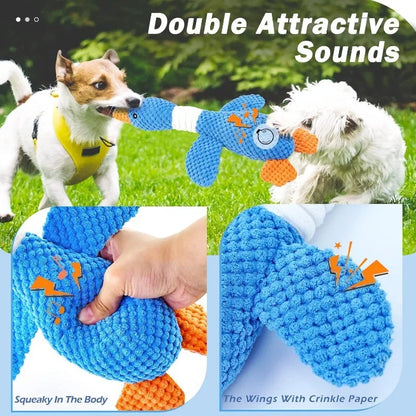 Indestructible Chew Toys for Aggressive Chewers - Interactive Plush Squeak Toy for Cats and Dogs - ZOOMNSTORE