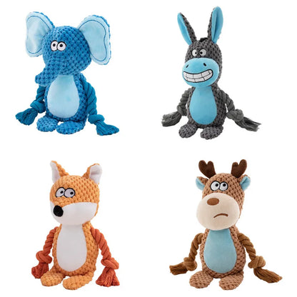 Indestructible Plush Dog Chew Toy - Squeaky Rattle for Puppies - ZOOMNSTORE