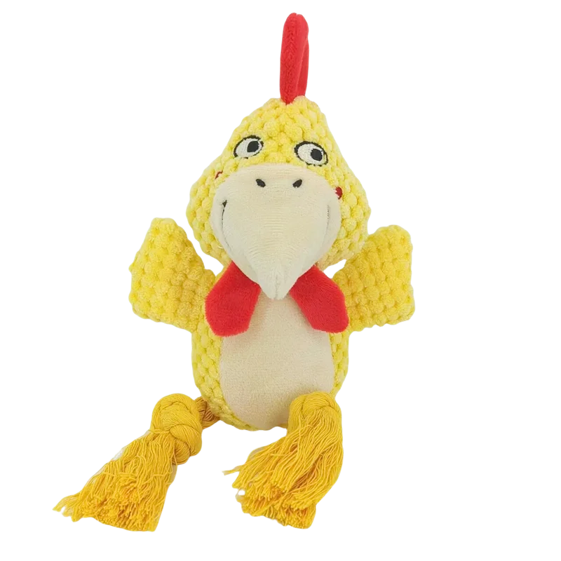 Indestructible Plush Dog Chew Toy - Squeaky Rattle for Puppies - ZOOMNSTORE