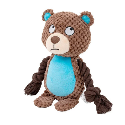 Indestructible Plush Dog Chew Toy - Squeaky Rattle for Puppies - ZOOMNSTORE