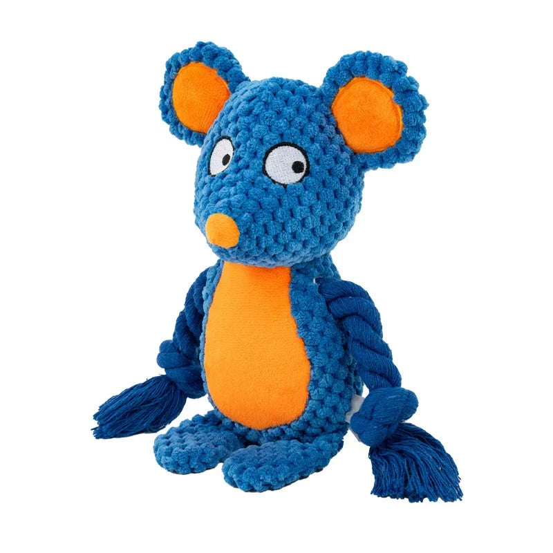 Indestructible Plush Dog Chew Toy - Squeaky Rattle for Puppies - ZOOMNSTORE