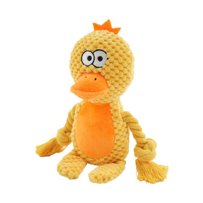 Indestructible Plush Dog Chew Toy - Squeaky Rattle for Puppies - ZOOMNSTORE