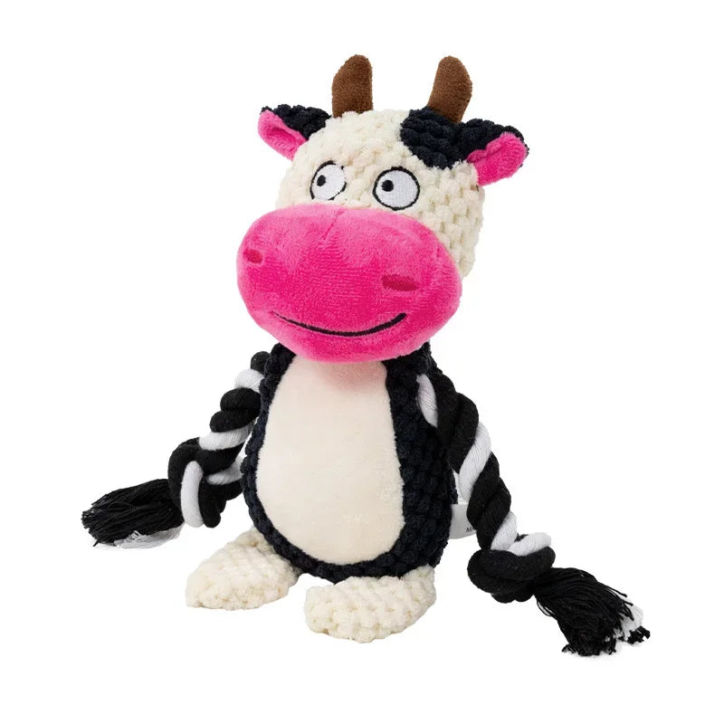 Indestructible Plush Dog Chew Toy - Squeaky Rattle for Puppies - ZOOMNSTORE