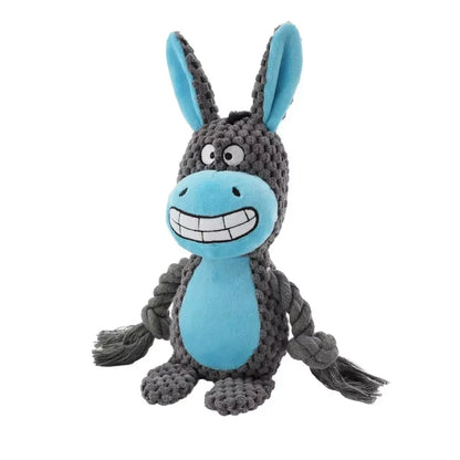 Indestructible Plush Dog Chew Toy - Squeaky Rattle for Puppies - ZOOMNSTORE
