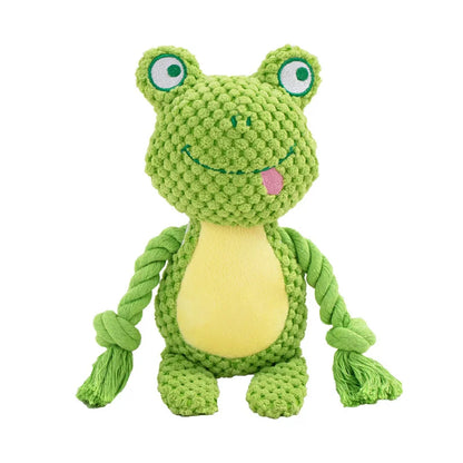 Indestructible Plush Dog Chew Toy - Squeaky Rattle for Puppies - ZOOMNSTORE