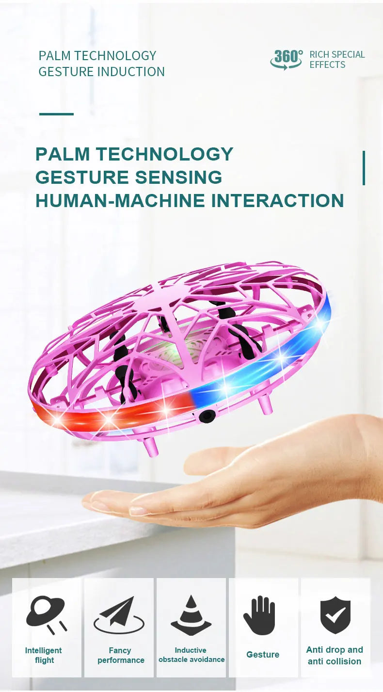 Mini Induction Drone - Colorful Flying Helicopter UFO Ball Toy for Kids - ZOOMNSTORE