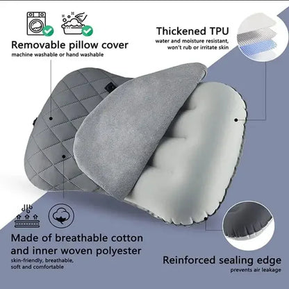 Inflatable Camping Pillow – Ultralight Travel Pillow with Neck and Lumbar Support - ZOOMNSTORE