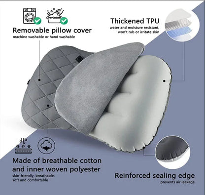 Inflatable Camping Pillow – Ultralight Travel Pillow with Neck and Lumbar Support - ZOOMNSTORE