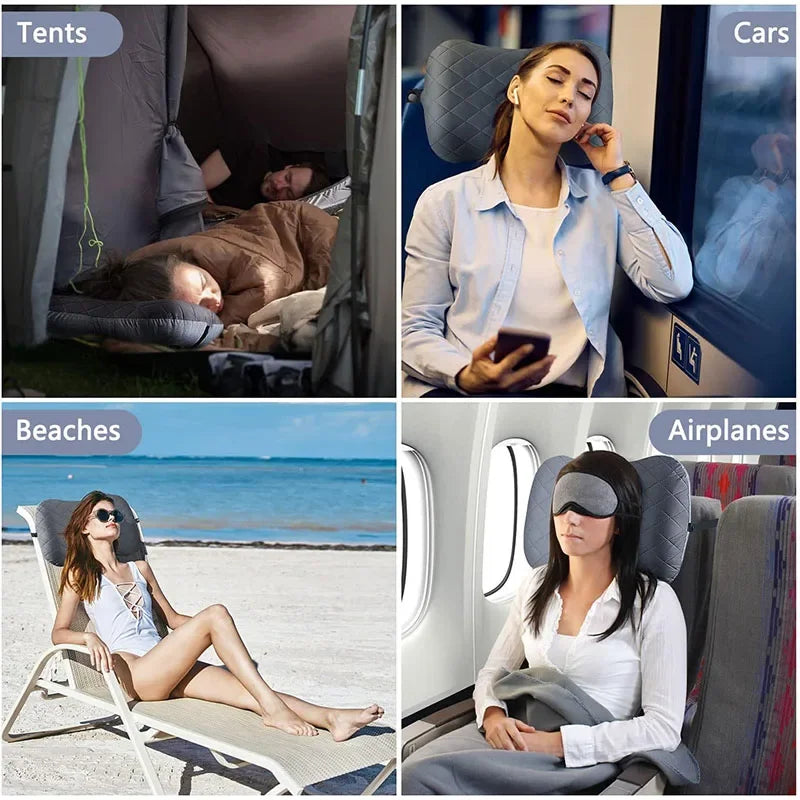 Inflatable Camping Pillow – Ultralight Travel Pillow with Neck and Lumbar Support - ZOOMNSTORE