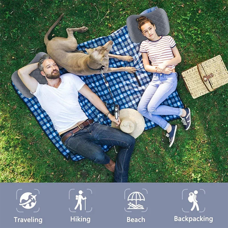 Inflatable Camping Pillow – Ultralight Travel Pillow with Neck and Lumbar Support - ZOOMNSTORE