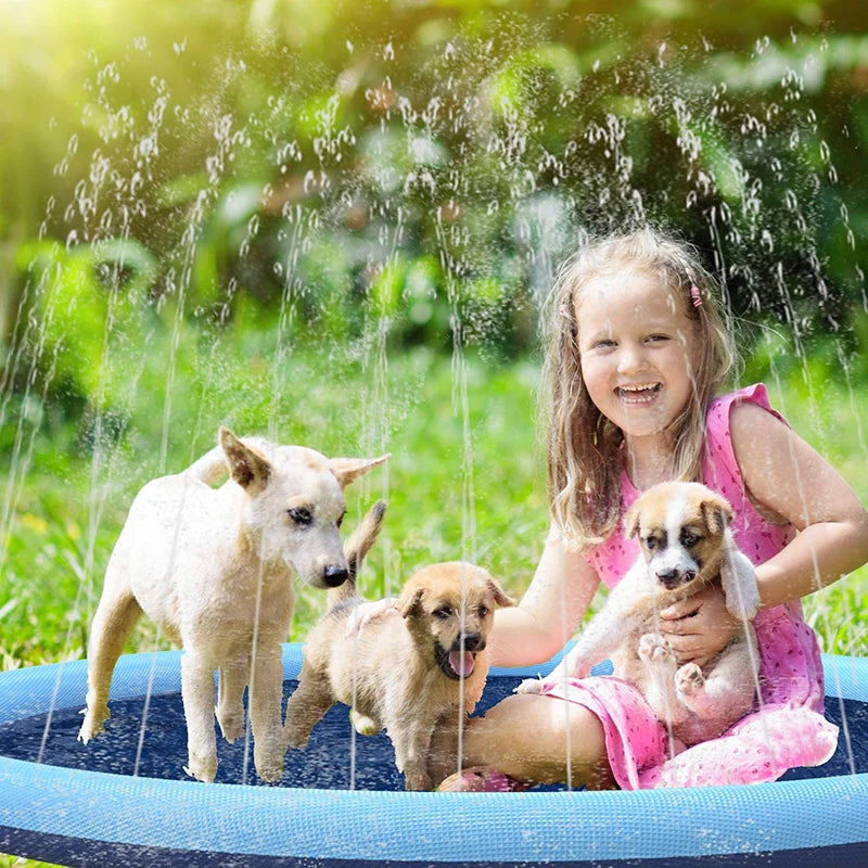 Inflatable Dog Splash Pad - 170cm Summer Water Mat for Pets and Kids - ZOOMNSTORE