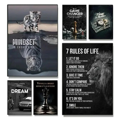 Inspirational Lion Canvas Print - Motivational Wall Art for Office  Living Room Decor - ZOOMNSTORE