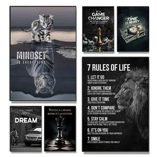 Inspirational Lion Canvas Print - Motivational Wall Art for Office  Living Room Decor - ZOOMNSTORE