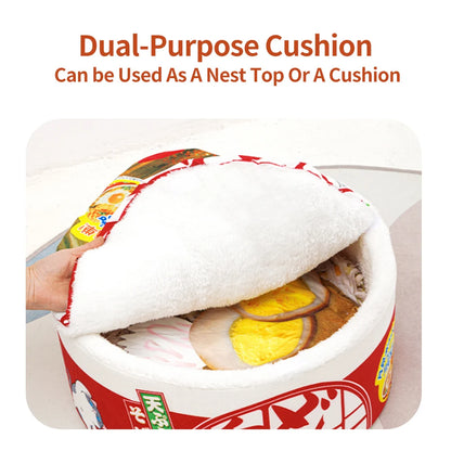 Pet Dog Cat House Kennel Super Large Instant Noodle Warm Dog Cat Nest Beds Cushion Udon Cup Noodle Pet Bed Cozy Nest - ZOOMNSTORE