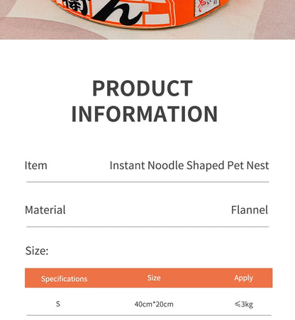 Pet Dog Cat House Kennel Super Large Instant Noodle Warm Dog Cat Nest Beds Cushion Udon Cup Noodle Pet Bed Cozy Nest - ZOOMNSTORE