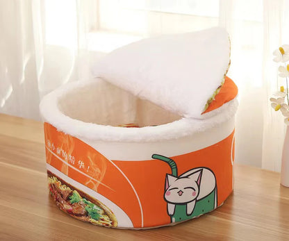 Pet Dog Cat House Kennel Super Large Instant Noodle Warm Dog Cat Nest Beds Cushion Udon Cup Noodle Pet Bed Cozy Nest - ZOOMNSTORE