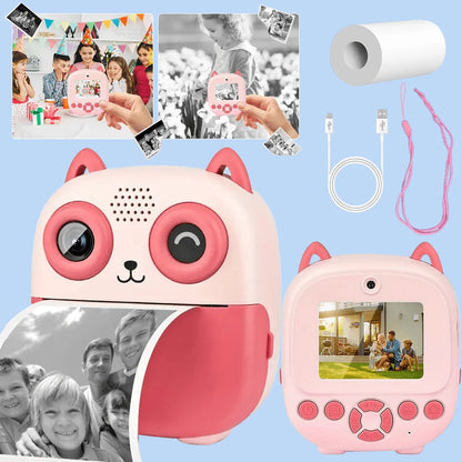 Instant Print Camera - Mini Portable Photo Printer With Cute Cartoon Design - ZOOMNSTORE