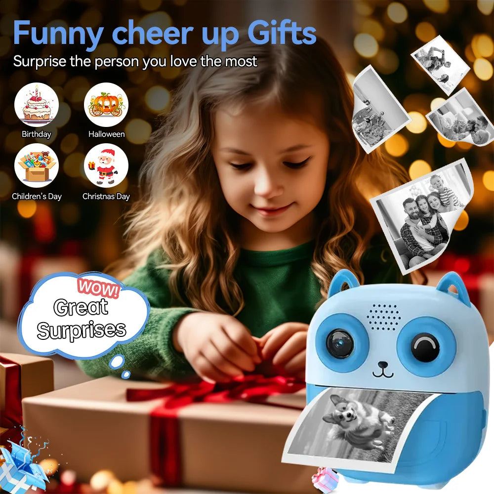 Instant Print Camera - Mini Portable Photo Printer With Cute Cartoon Design - ZOOMNSTORE