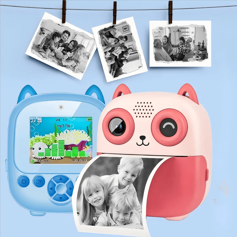 Instant Print Camera - Mini Portable Photo Printer With Cute Cartoon Design - ZOOMNSTORE
